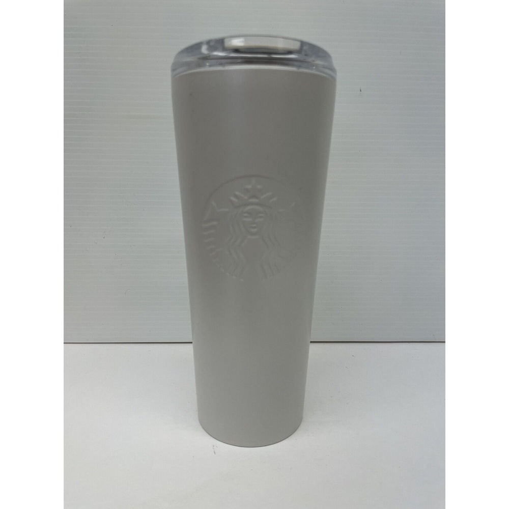 Starbucks Holiday 2021 Icy White Stainless Steel Cold Cup 16oz Grande Tumbler